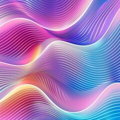 Poster - Flowing waves of color merge in a digital sea