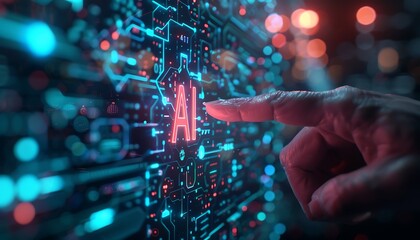 Leinwandbilder - advanced digital interface displaying 