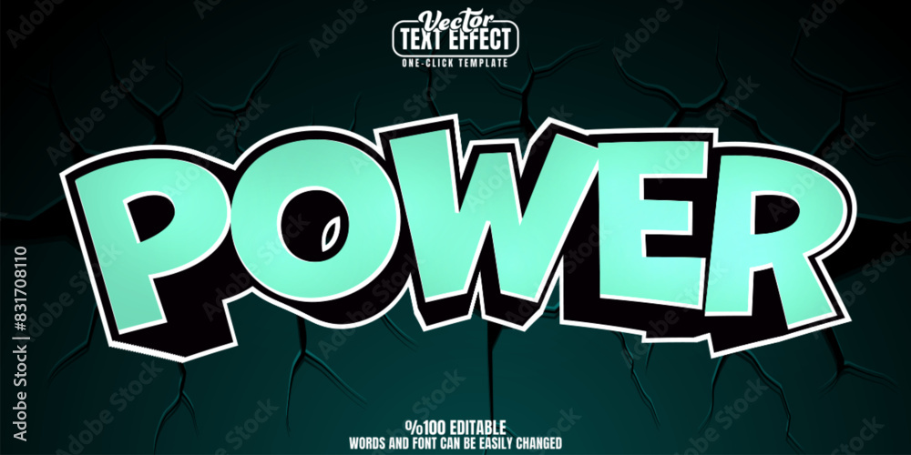 Sticker power editable text effect, customizable cartoon and comic 3D ...