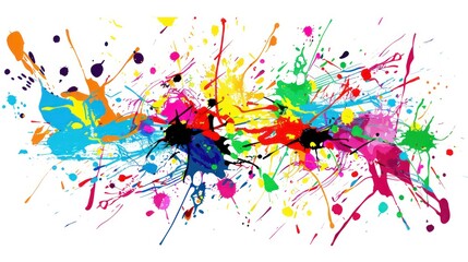 Wall Mural - amazing colorful artistic tridimensional paint dripping splash on a white background with bold vibrant colors