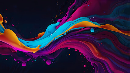 Fluid abstract background with bright neon splashes theme