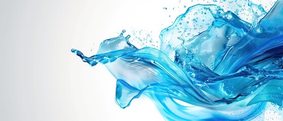 Wall Mural - blue wave abstract wallpaper with nice dynamic fluid illustrated graphic elements, amazing light and