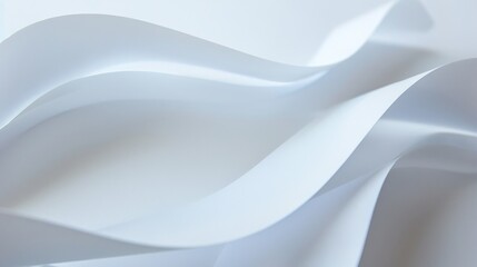 Wall Mural - Soft curves of white paper ripple with serene elegance