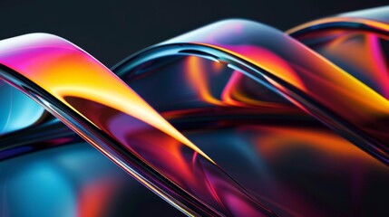 Poster - Vibrant digital abstracts boast sleek, dynamic curves