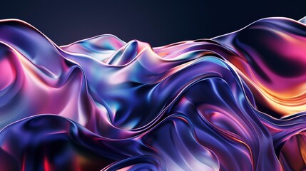 Wall Mural - A silky dance of vivid colors unfolds digitally