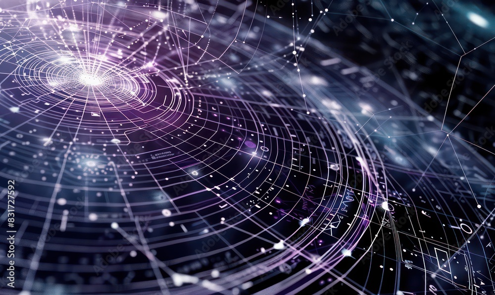 constellation diagram abstract wallpaper with light dots and lines on a ...