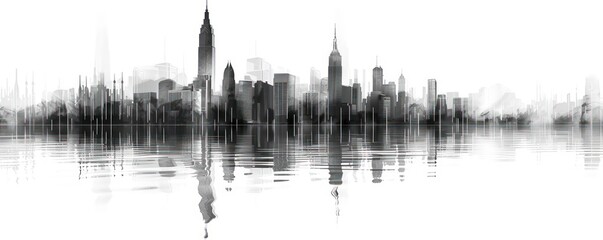 city silhouette in black color with horizontal composition and nice artistic nuance