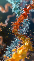Poster - Vibrant 3D Rendering of Protein Folding Dynamics on Digital Display
