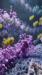 Poster - Intricate 3D Protein Folding Animation on Computer Display