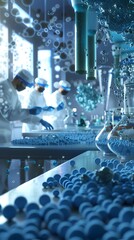Poster - Cutting Edge Nanotechnology Scientists Manipulating Nanoparticles in a Controlled Biotech