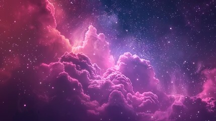 Abstract starlight and pink and purple clouds stardust, blink, background, presentation, star, concept, magazine, powerpoint, website, marketing