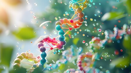 Poster - Colorful biotech art depicts dynamic bubbles and fluid motion in a scientific and futuristic digital