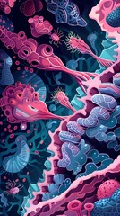 Poster - Intricate Cellular Tapestry A Vibrant of Engineered Tissue Structure and Innovation