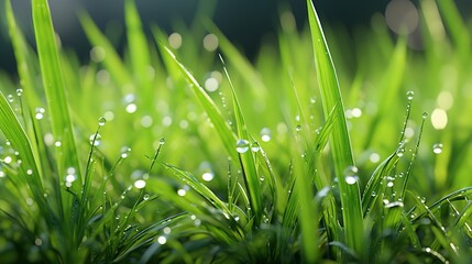 Canvas Print - dew on grass