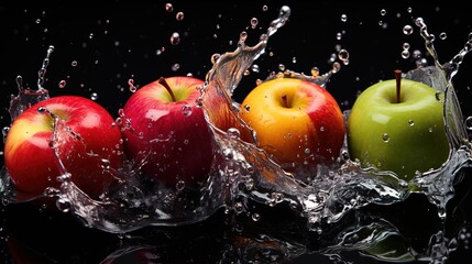 Poster - apples in water