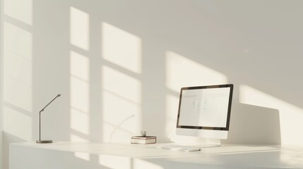 Poster - Business Strategy and Planning in a Modern Minimalist Boardroom with Presentation Screen Displaying Charts