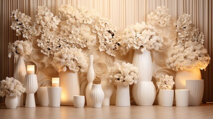 Canvas Print - white vases