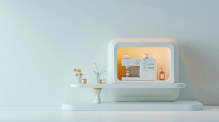 Poster - 3D isometric product display template with a space for text overlay
