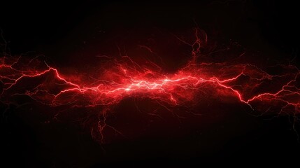 Wall Mural - red lightning on black background	
