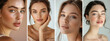 © ink drop - Beauty portrait set. Beauty fashion portrait of a young woman with perfect skin