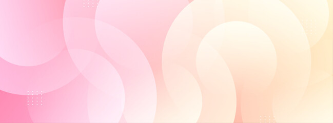 Leinwandbilder - Minimalist banner background, pastel colorful, pink and yellow gradations. Circle effect style geometric, abstract background. Eps 10.
