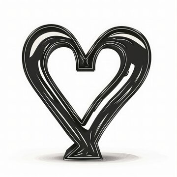 Love logo black design letter symbol heart illustration picture AI generated 