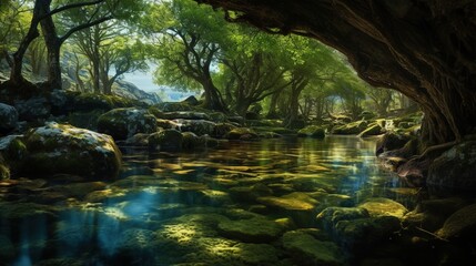 Wall Mural - river in the forest