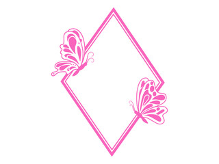 Wall Mural - butterfly frame outline background