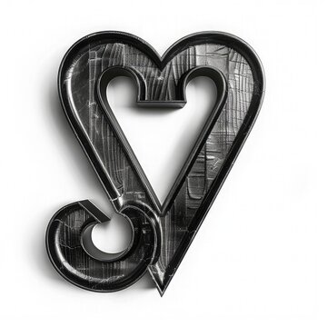 Love logo black design letter symbol heart illustration picture AI generated 