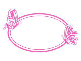 Wall Mural - butterfly line art frame background