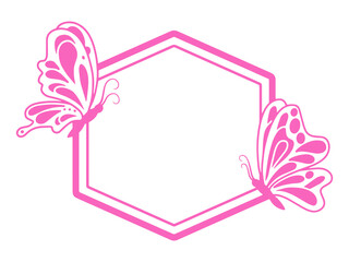 Wall Mural - butterfly line art frame background
