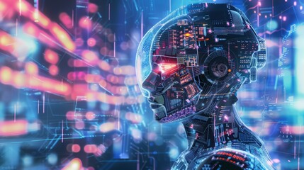 Poster - In the future world, advanced technologies will revolutionize every aspect of human existence, shaping a new era of innovation and progress