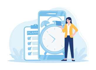 Wall Mural - timing and project scheduling concept flat illustration