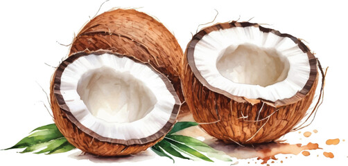 Poster - Coconut isolated on white background4