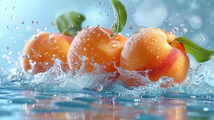   Orange floaters bob in clear water topped by verdant leaves