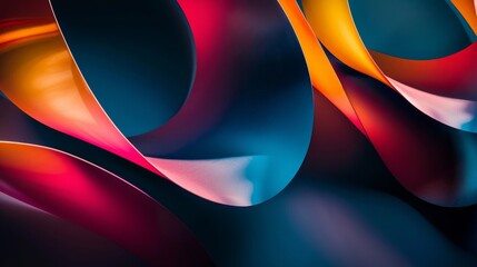 Poster - Abstract choreography, vibrant waves intertwining in color