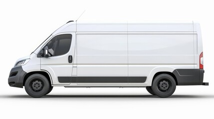 Wall Mural - Delivery van front view, isolated on white background