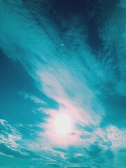 Wall Mural - a beautiful image of blue sky and a bright sun..