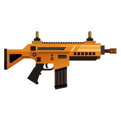 Illustration of a modern tactical assault rifle, depicted as an icon in vector format