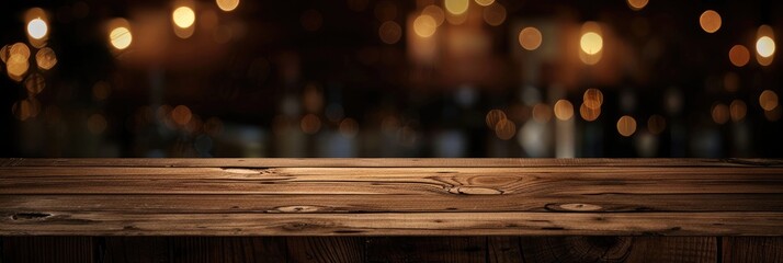 rustic wooden table with a vintage bokeh background