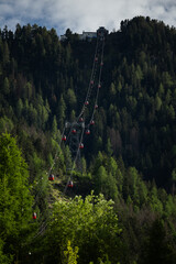 Wall Mural - Cable car in the landscape in the Dolomites at Seiser Alm in Italy