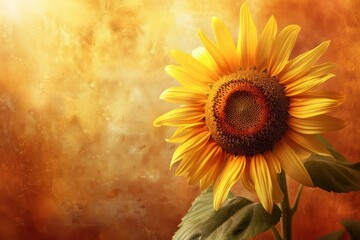 sunflower on a wooden background