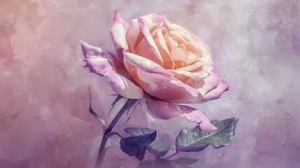 Wall Mural - pink rose in a vase