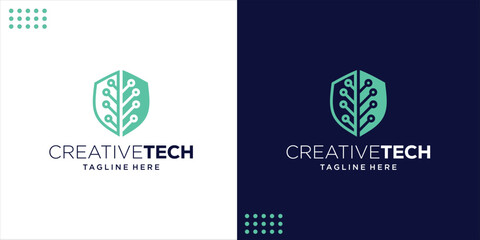 Creative Technology Abstract Shield logo, Design Inspiration, Illustration, vector