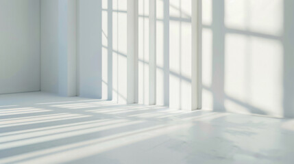 Poster - White Room with Window Light for Interior Design and Photography with copy space text for interior design and photography websites