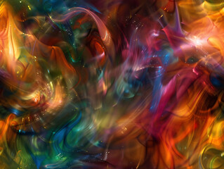 Poster - Abstract Colorful Swirls with Glitter for Background and Design with copy space text for website and social media