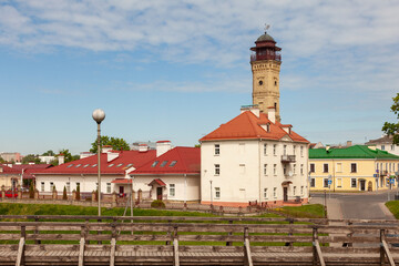 Wall Mural - View of the ancient fire tower in the Belarusian city of Grodno