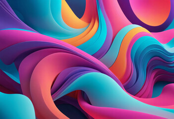 Wall Mural - Neon abstract background featuring soft colors, gentle gradients, delicate textures, and a tranquil ambiance