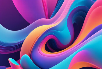 Poster - Neon abstract background featuring soft colors, gentle gradients, delicate textures, and a tranquil ambiance