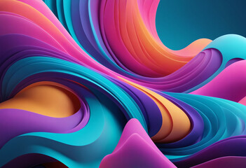Poster - Neon abstract background featuring soft colors, gentle gradients, delicate textures, and a tranquil ambiance